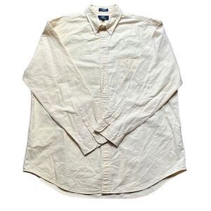 Hunt Club Mens XL Tall Vintage Yellow Button Down Casual Long Sleeve Shirt‎